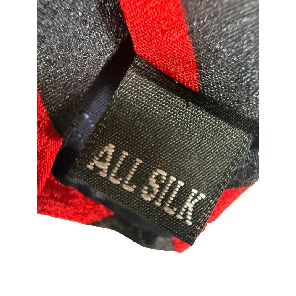 VTG Rush Limbaugh Tie‎ Gold Red Black Blue Silk USA Made 90s Gothic Scroll